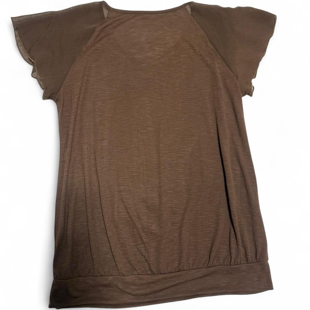 Vintage Y2K Faded Glory Brown Floral Drop Waist Top - Picture 3 of 5
